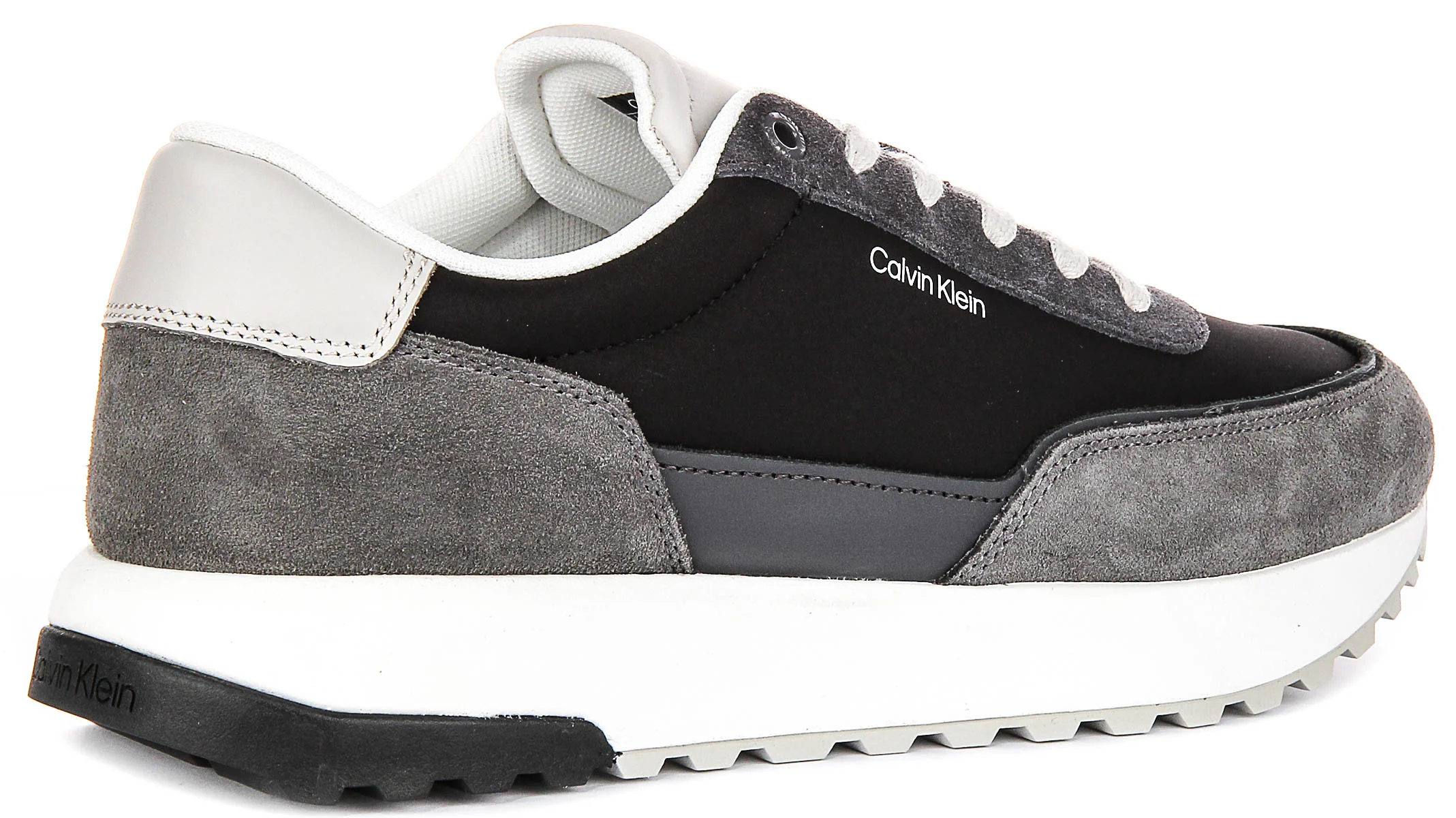 Calvin Klein Low Top Lace up Runner In Grey Black For Men - Image 3