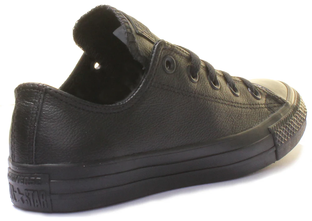 Converse 135253 CT All Star Low Leather Trainer In Black For Unisex - Image 3