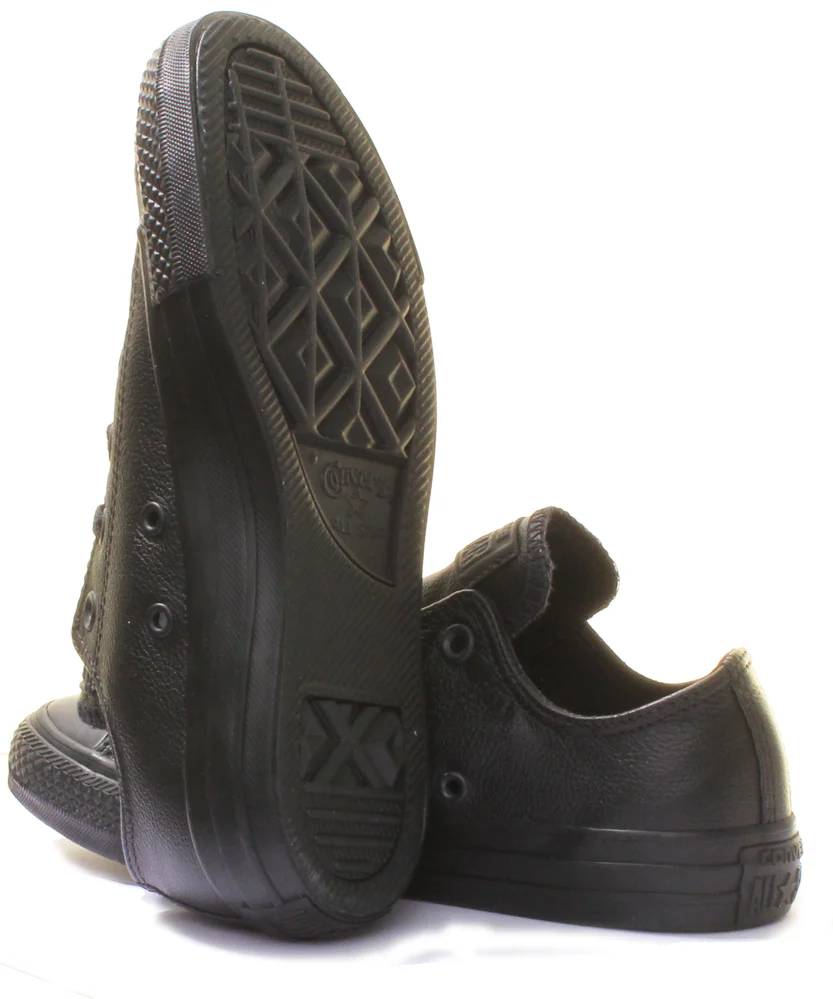 Converse 135253 CT All Star Low Leather Trainer In Black For Unisex - Image 4