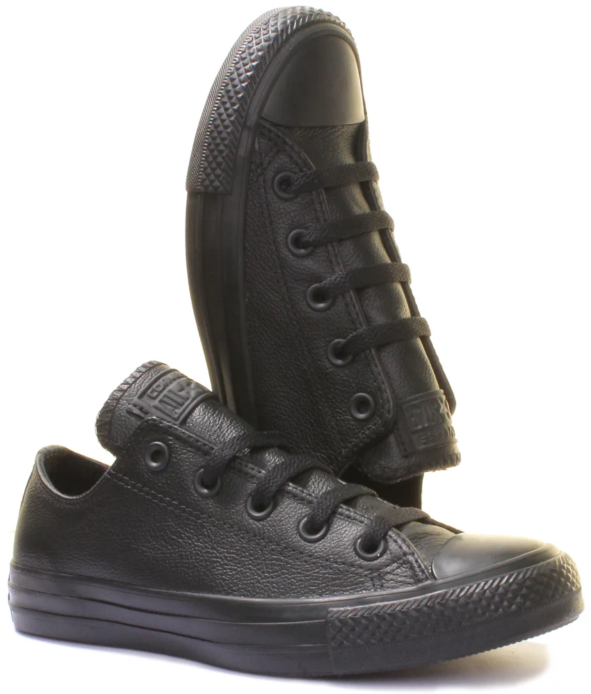 Converse 135253 CT All Star Low Leather Trainer In Black For Unisex - Image 5
