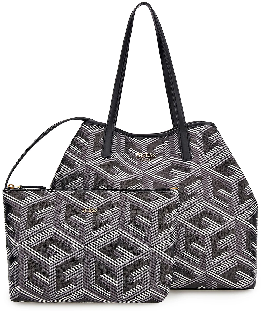 Guess Vikky Shopper Handbag In Black Grey For Women - Image 3