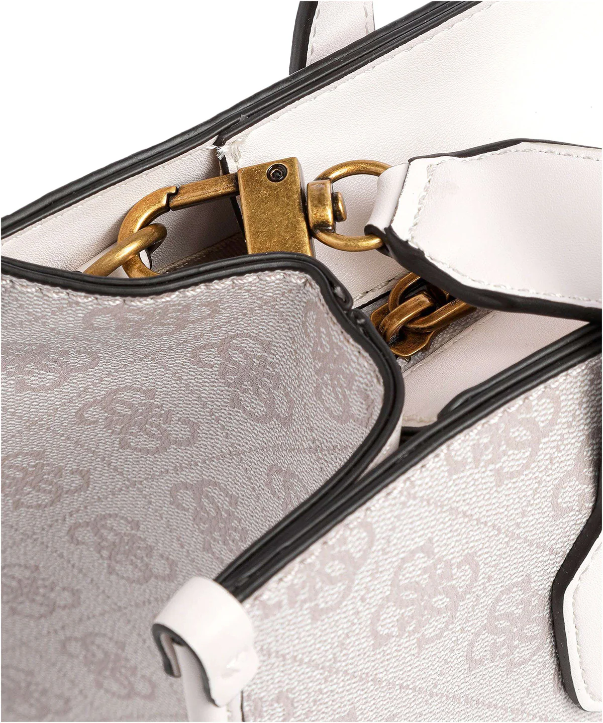 Guess Silvanna Tote Bag In White Beige For Women - Image 3