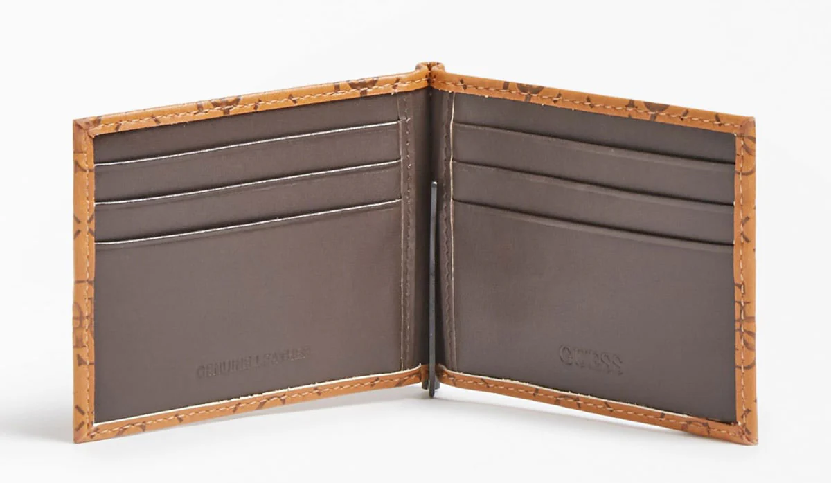 Guess Card Case Wallet In Cognac For Men - Image 3
