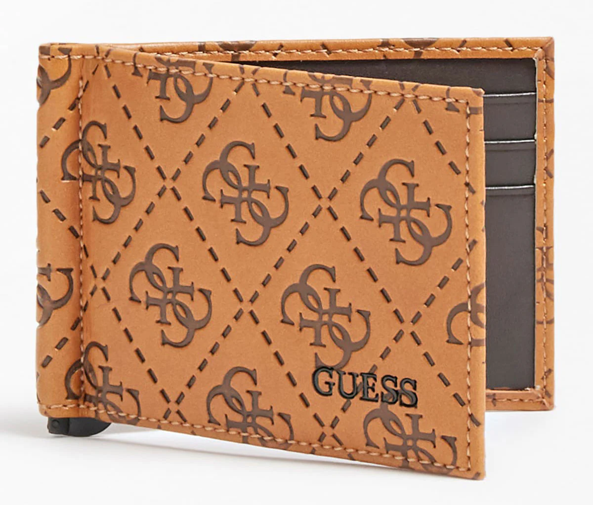Guess Card Case Wallet In Cognac For Men - Image 4
