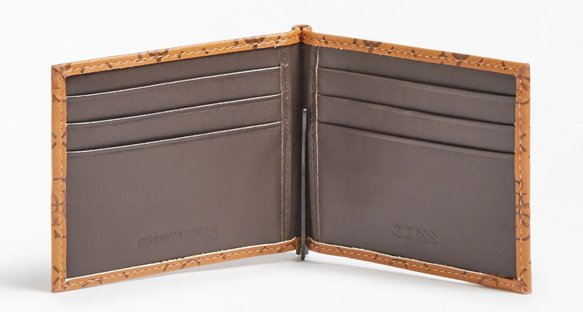 Guess Card Case Wallet In Cognac For Men - Image 6