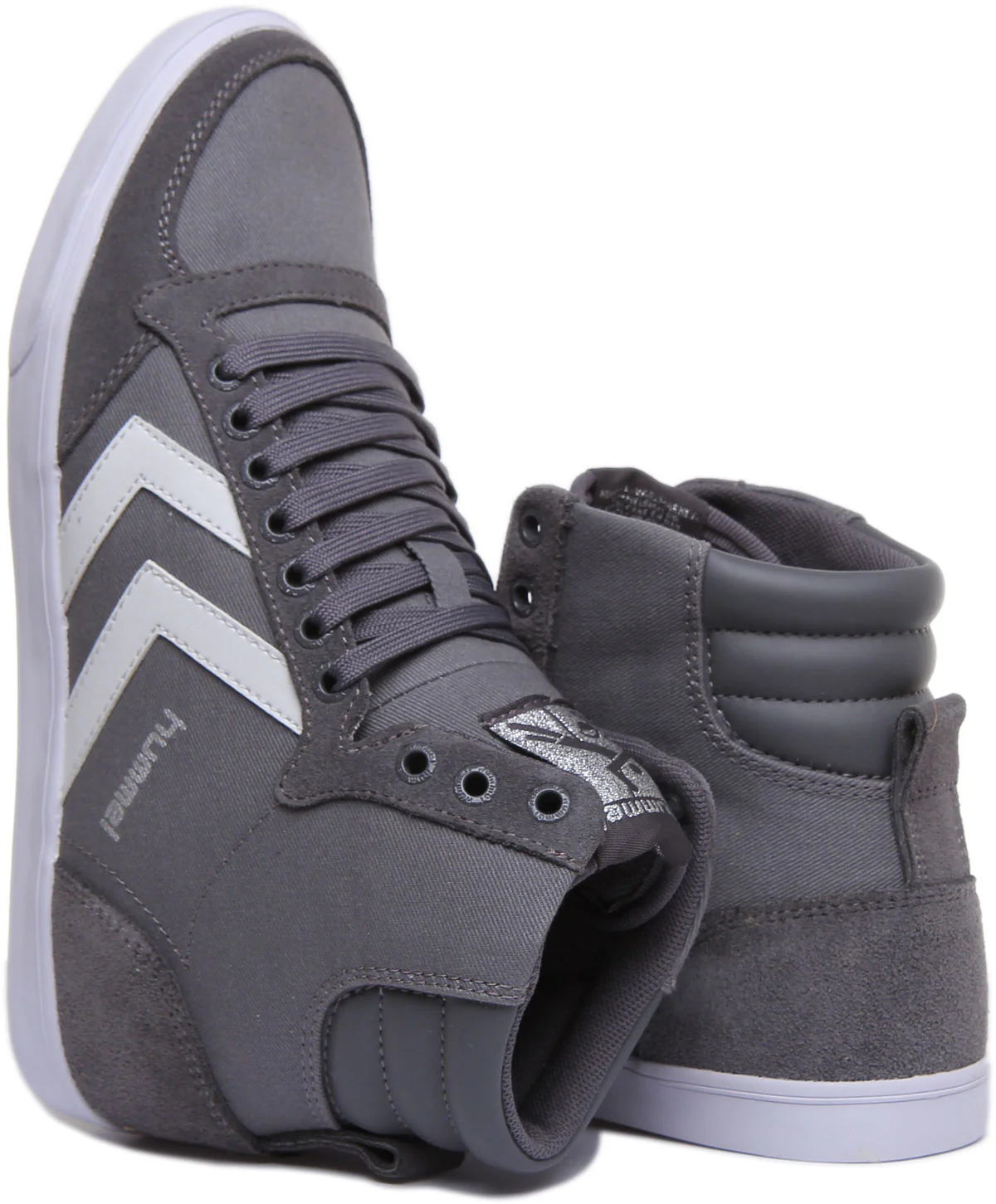Hummel Slimmer Sta Hi In Grey White - Image 4