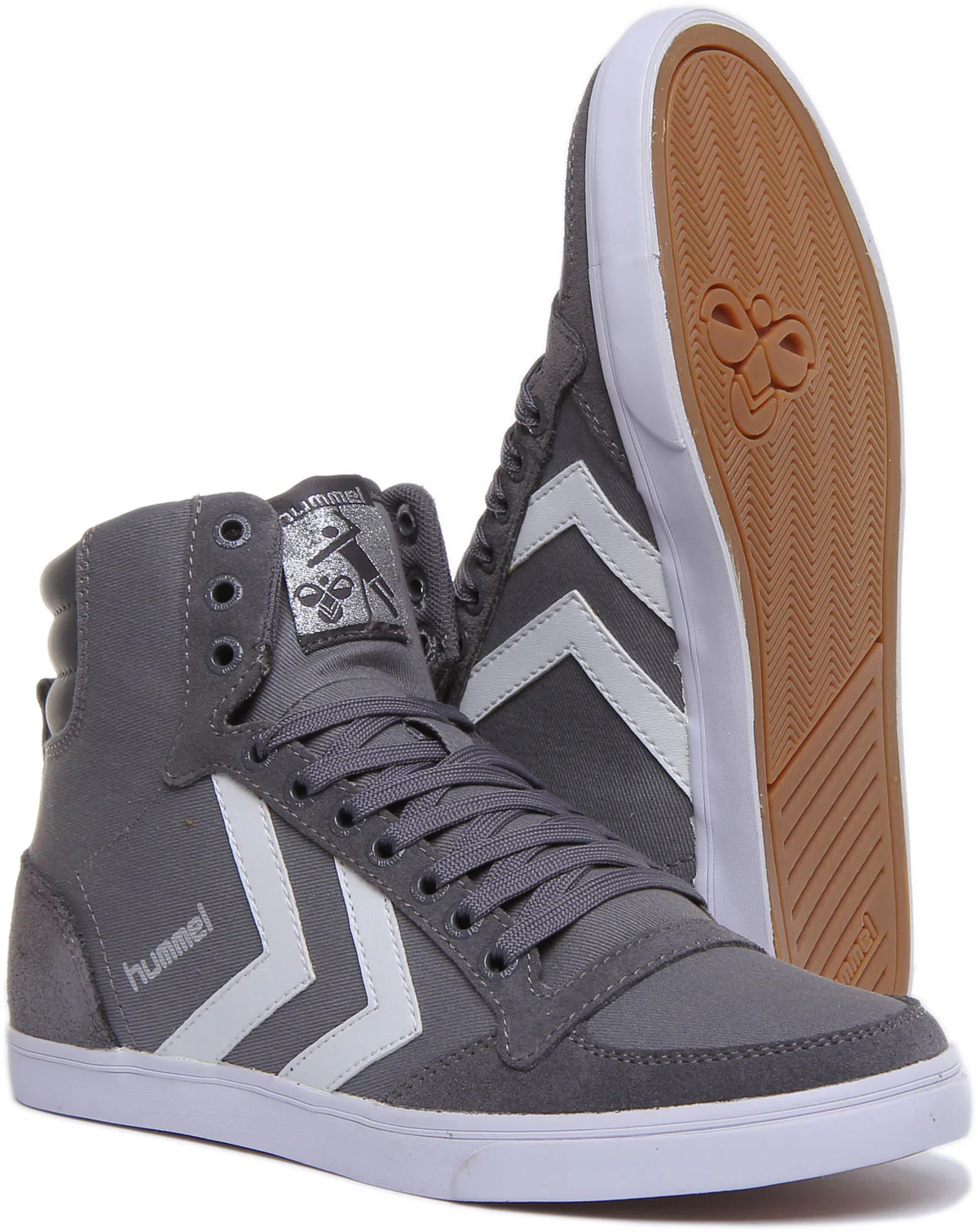 Hummel Slimmer Sta Hi In Grey White - Image 5