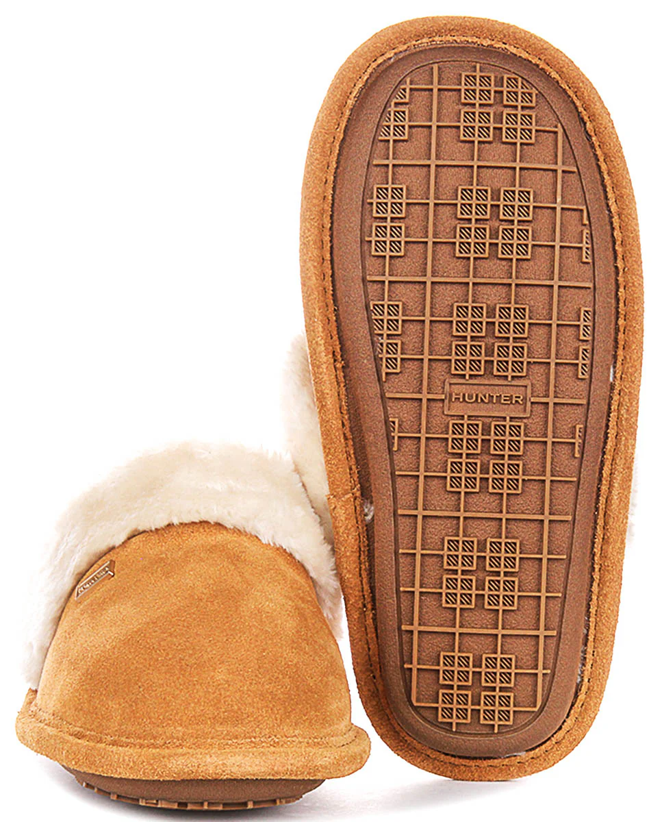 Hunter Womens Mule Slipper In Chestnut - Image 5