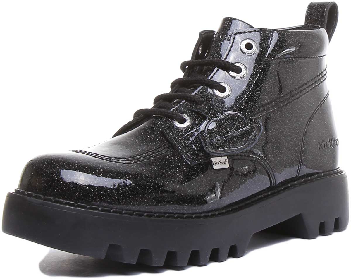 Kickers Kizziie Hi Platform In Black Glitter Patent in UK Size 3 - 8 - Image 6