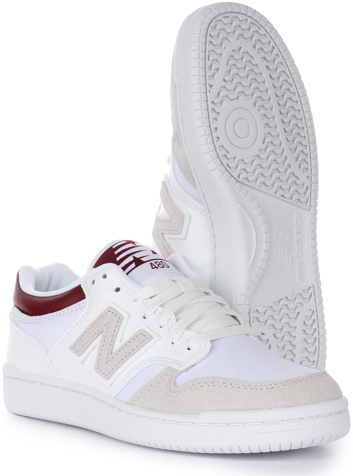 New Balance BB 480LKB In White Red For Men - Image 5
