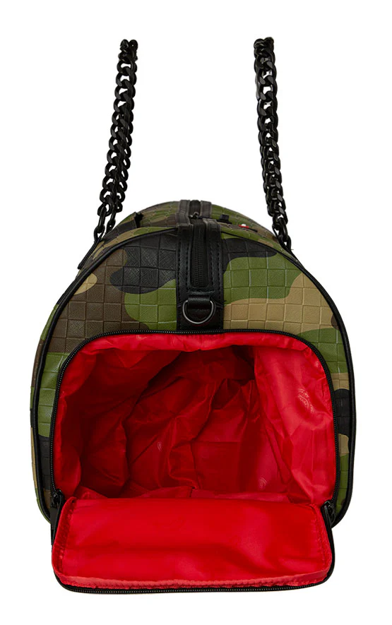 Sprayground Woodland Camo Check Duffle In Green - Image 5