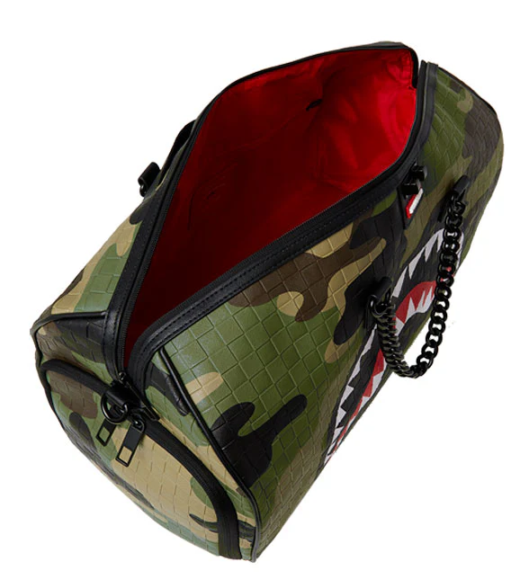 Sprayground Woodland Camo Check Duffle In Green - Image 6