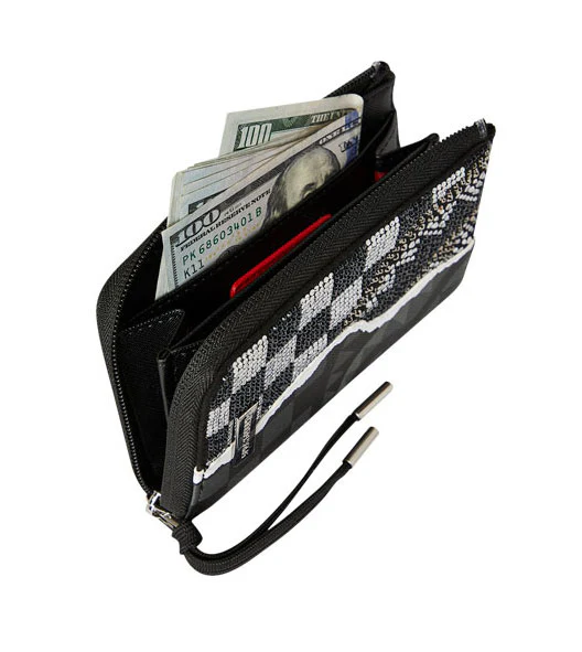 Sprayground Dimond Tear Wallet In Black Silver - Image 4
