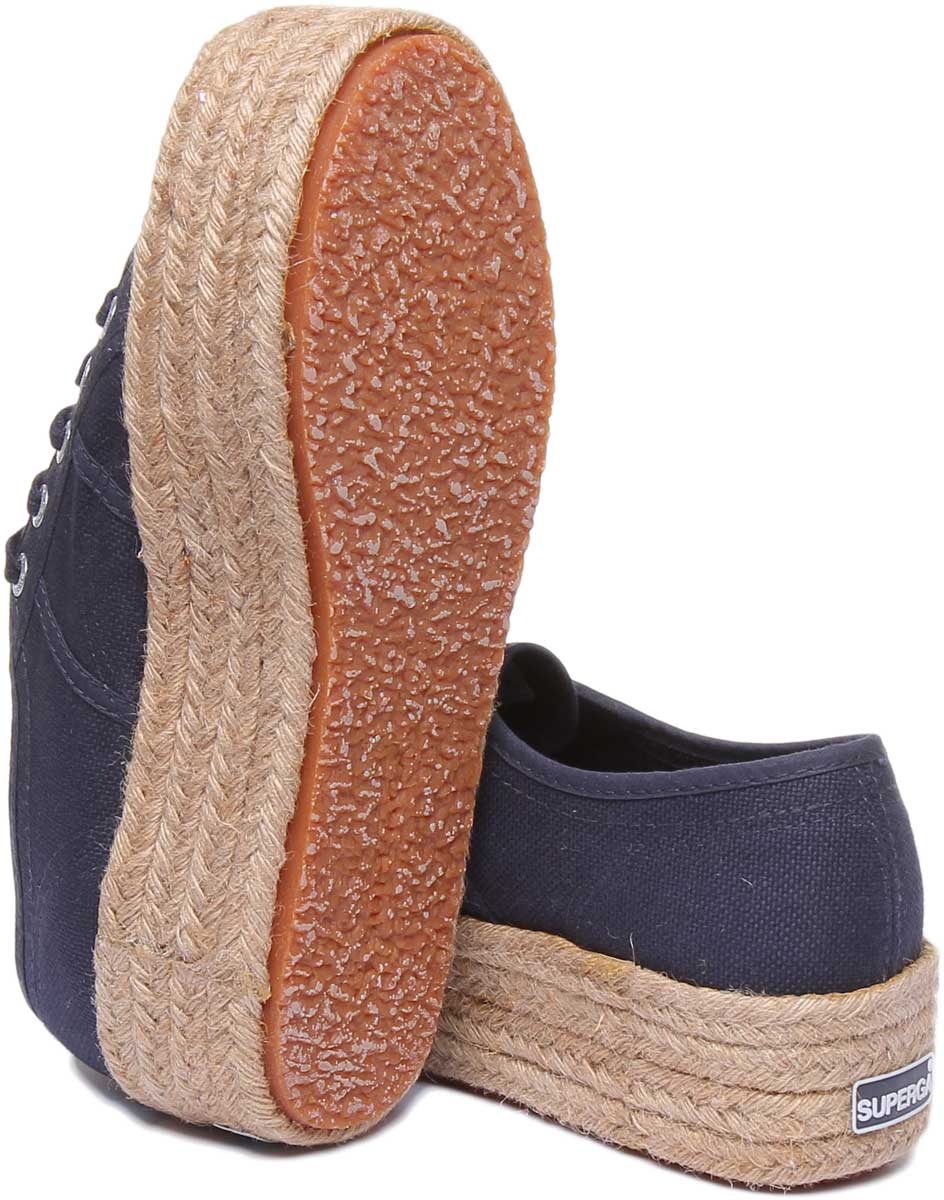 Superga 2790 Cotropew Espradrille Flatform In Navy - Image 4