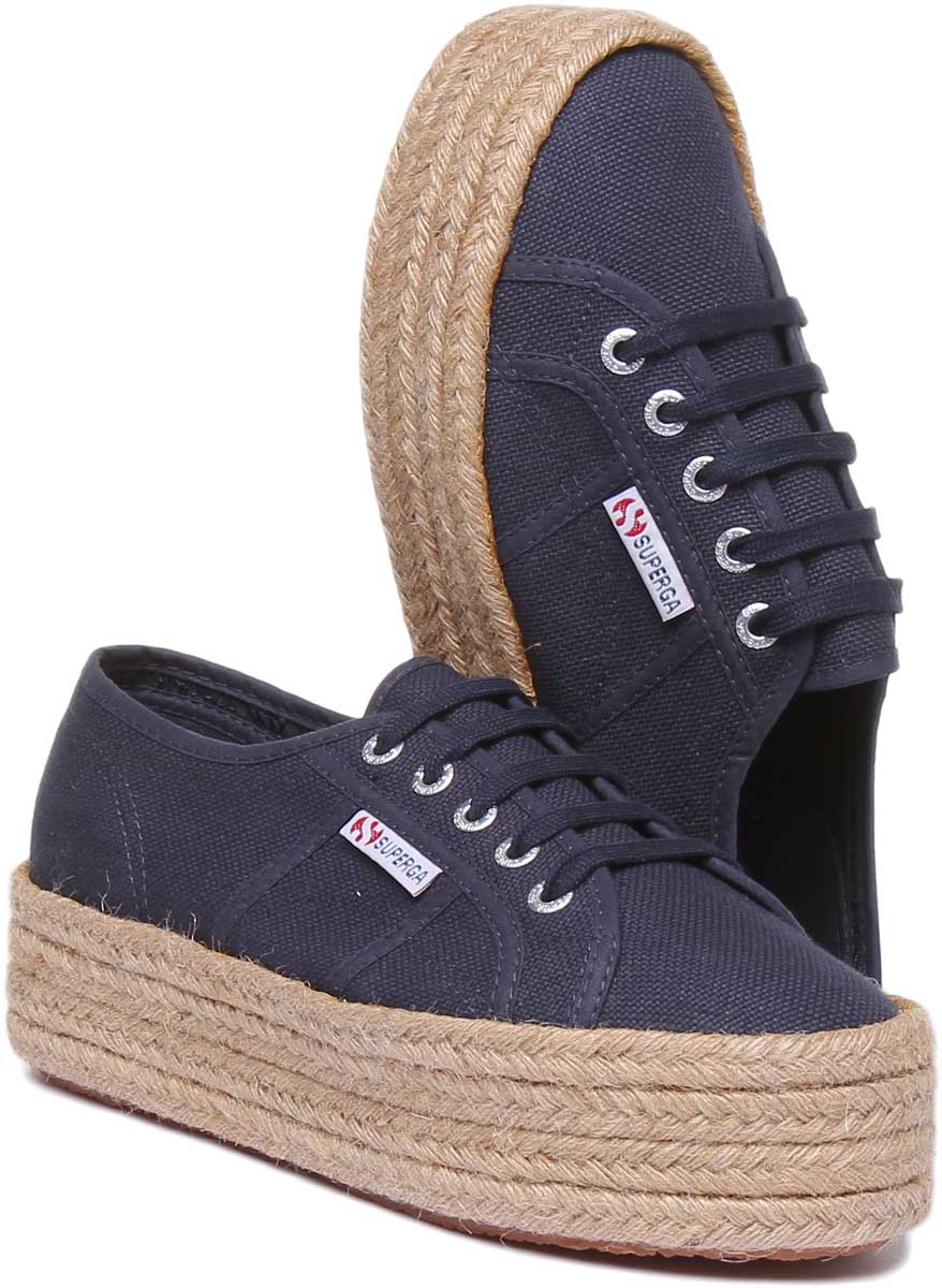 Superga 2790 Cotropew Espradrille Flatform In Navy - Image 5