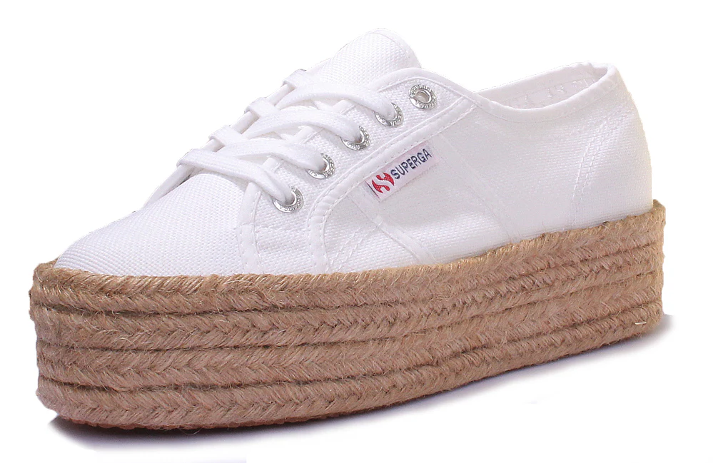 Superga 2790 Cotropew Espradille Flatform Trainer In White - Image 6