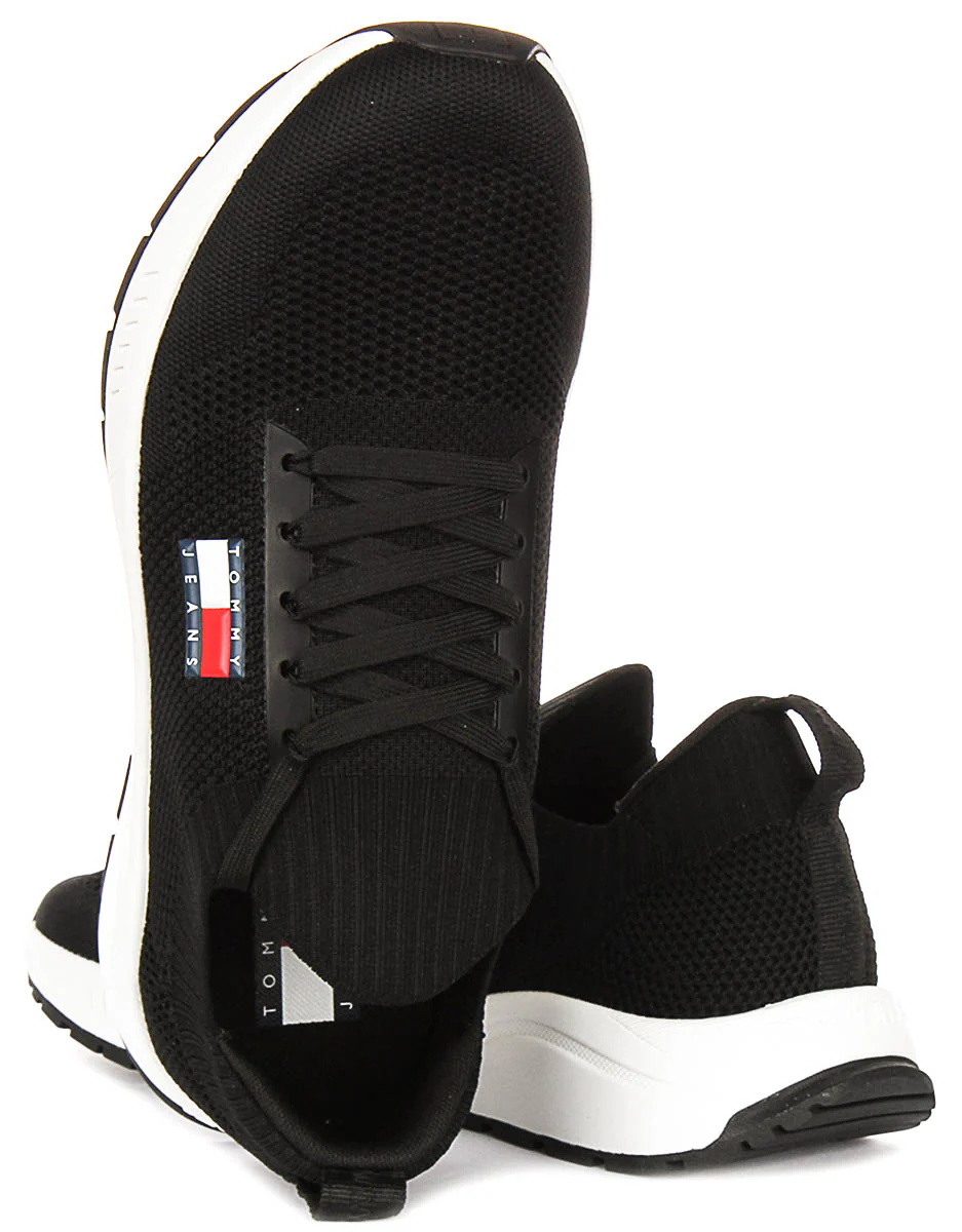 Tommy Hilfiger Runner Knit In Black White For Men - Image 4