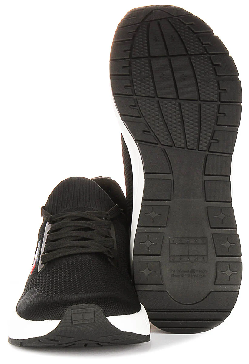 Tommy Hilfiger Runner Knit In Black White For Men - Image 5