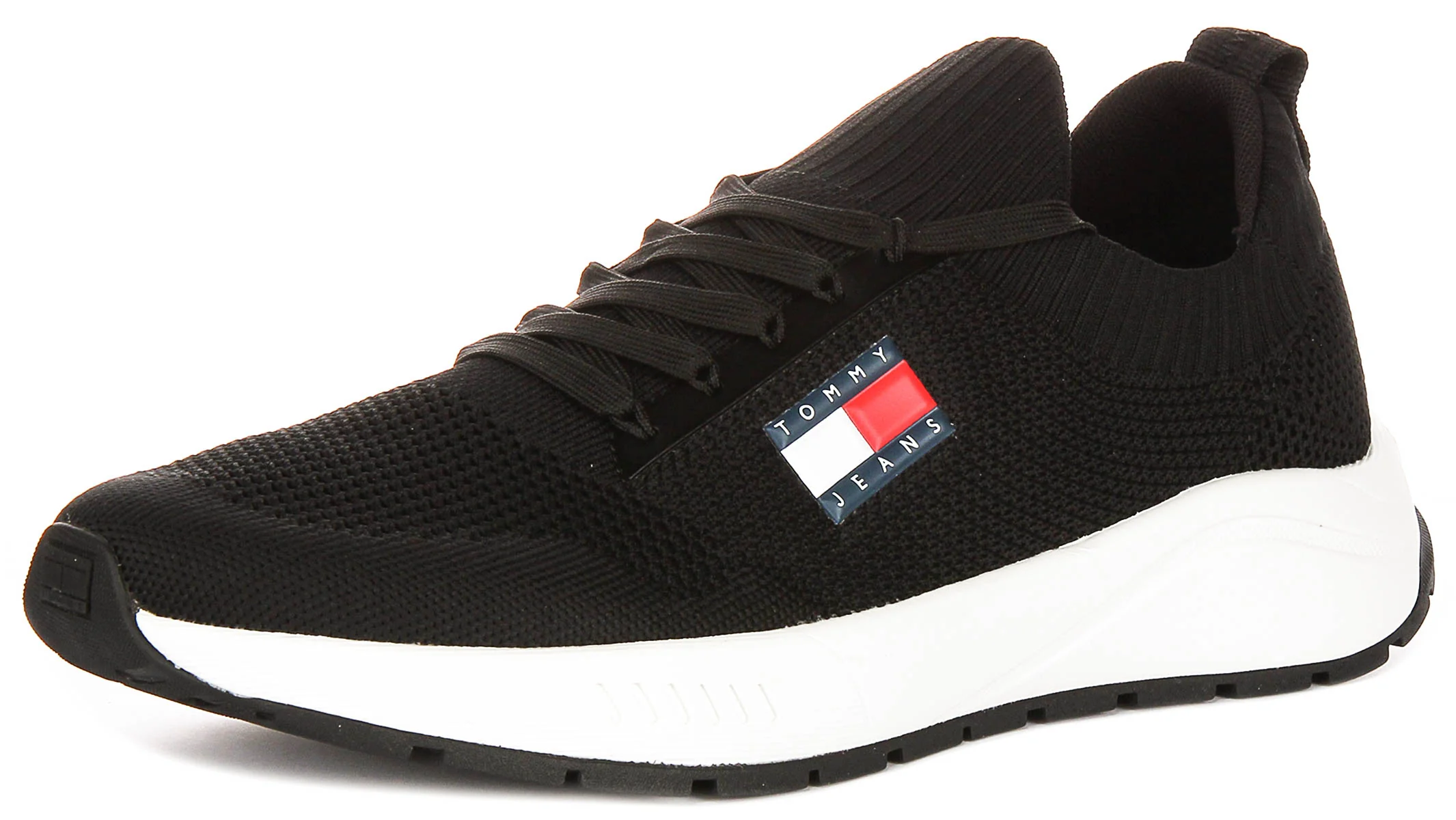 Tommy Hilfiger Runner Knit In Black White For Men - Image 6