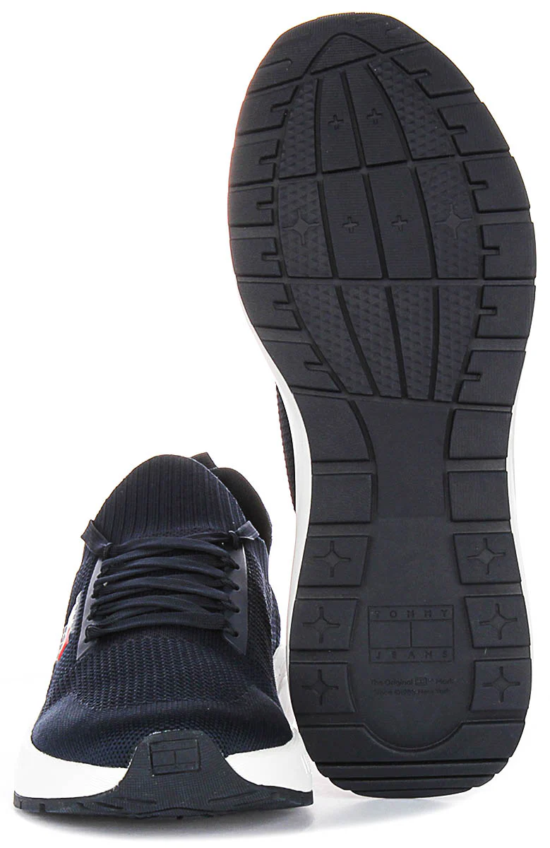 Tommy Hilfiger Runner Knit In Navy White For Men - Image 5