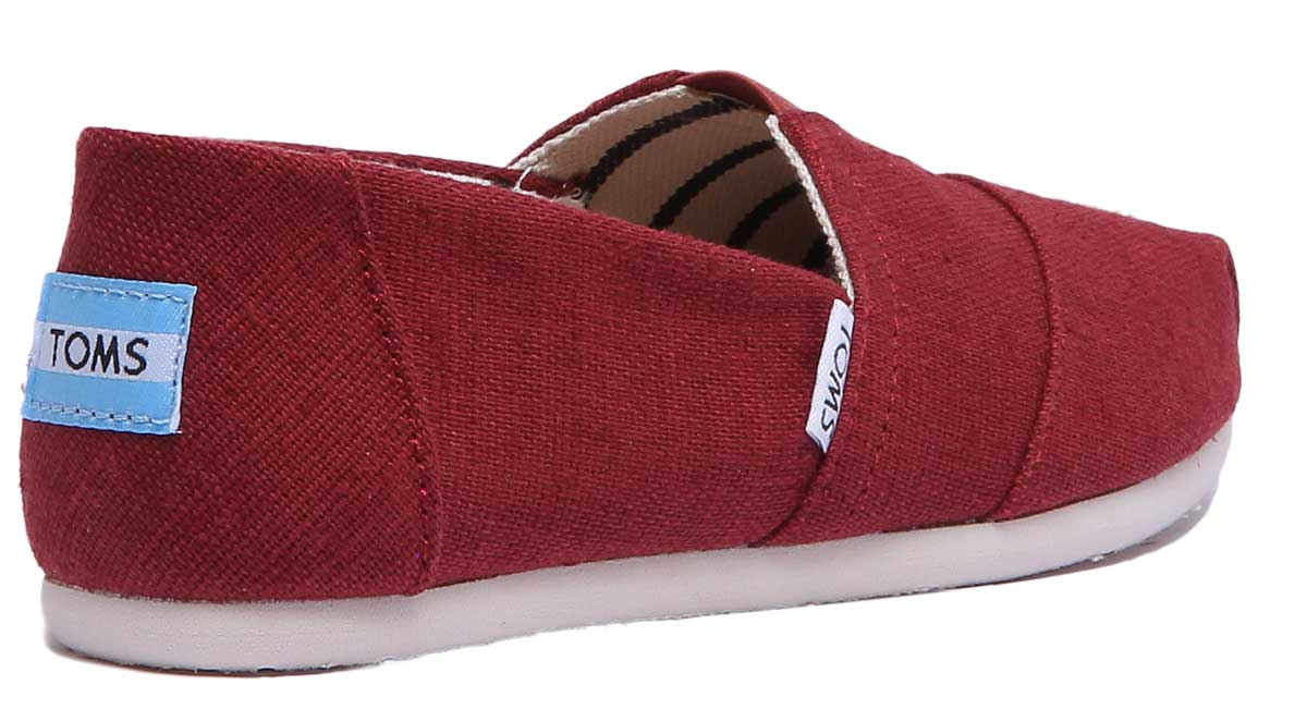 Toms Classic Canvas In Cherry - Image 3