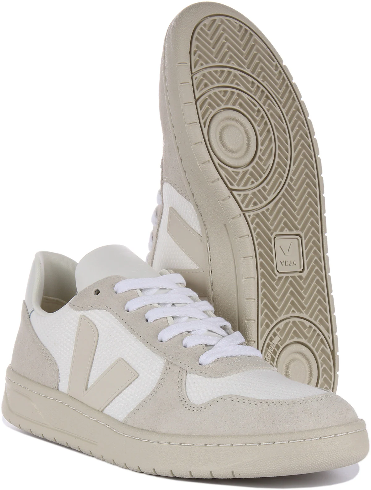 Veja V 10 B Mesh In White Grey For Men - Image 5